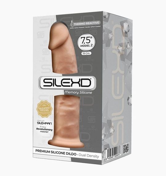 Фалоімітатор SilexD Henry Flesh (MODEL 2 size 7.5in), двошаровий, силікон + Silexpan, діаметр 4,8 см | Зображення 1