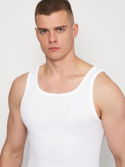 Майка для чоловіків біла, 182/188-116/120 4XL/5XL | Зображення 1