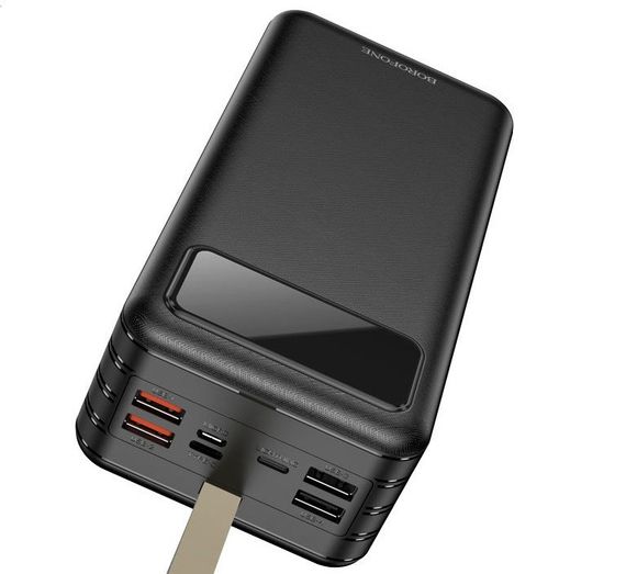 УМБ портативное зарядное Power Bank BOROFONE DBT09 60000mAh 4USB, Type-C, Lightning, черное | Зображення 3