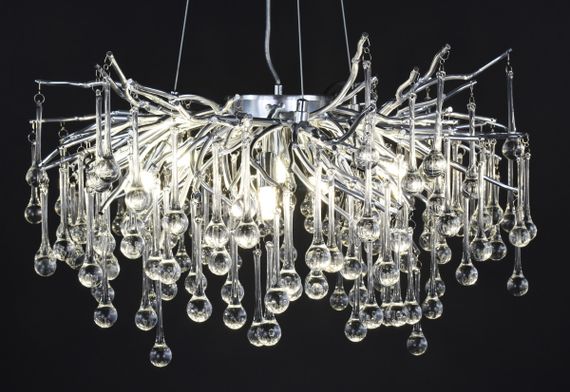 Люстра підвісна кришталева 27238 Хром 45-190х80х80 см. | Зображення 6