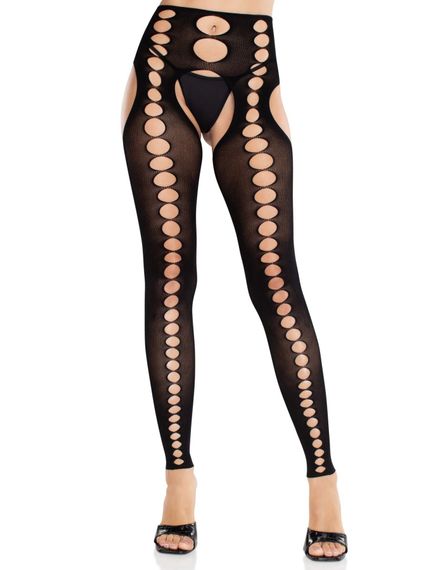 Колготки Leg Avenue Seamless Opaque Footless Suspender Hose One Size Black | Зображення 1