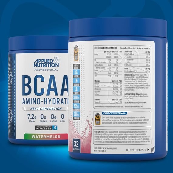 Комплекс аминокислот Applied Nutrition BCAA Powder Amino Hydrate (450g - 32 Servings) (Watermelon) | Зображення 1