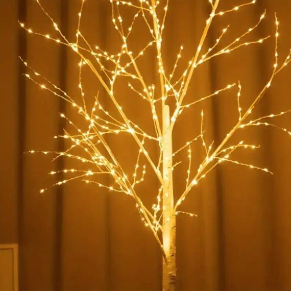 Светодиодное декоративное дерево 1.5м, 320 LED, теплый белый свет / LED дерево ночник | Зображення 2