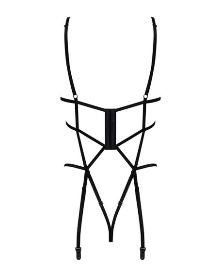 Боди из стреп с доступом Obsessive Badossa crotchless teddy S/M, черный sexstyle | Зображення 5