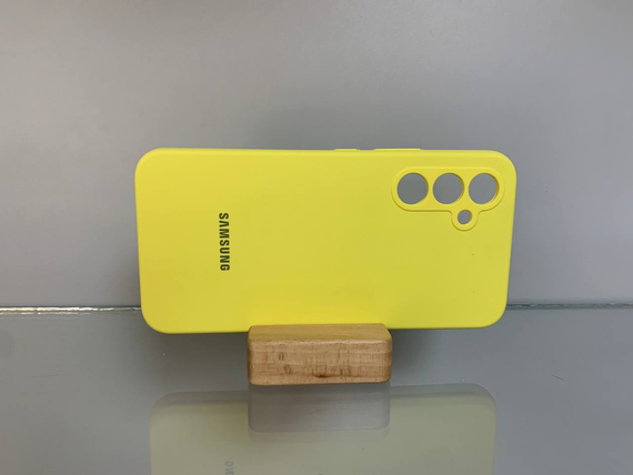 Samsung A54 Протиударний чохол з логотипом софт тач жовтий