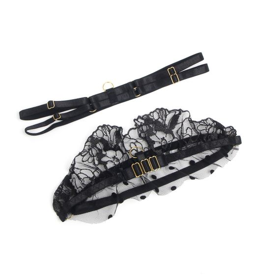 Комплект черного сексуального кружевного белья Star Night с поясом для чулок, M (без коробки) sexstyle | Зображення 7