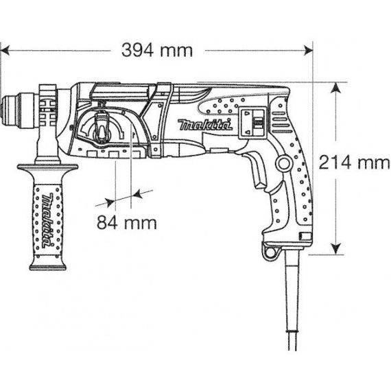 Перфоратор мережевий Makita HR2470 (780 Вт, 2.4 Дж, SDS-PLUS, без кейса) | Зображення 7