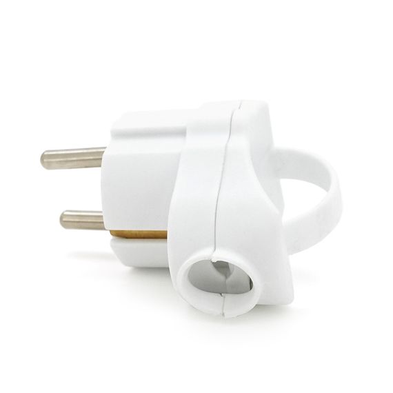 Вилка із заземленням кутова з кільцем, розбірна SQ-GP-003, 16А 220V, White, Q200 | Зображення 1