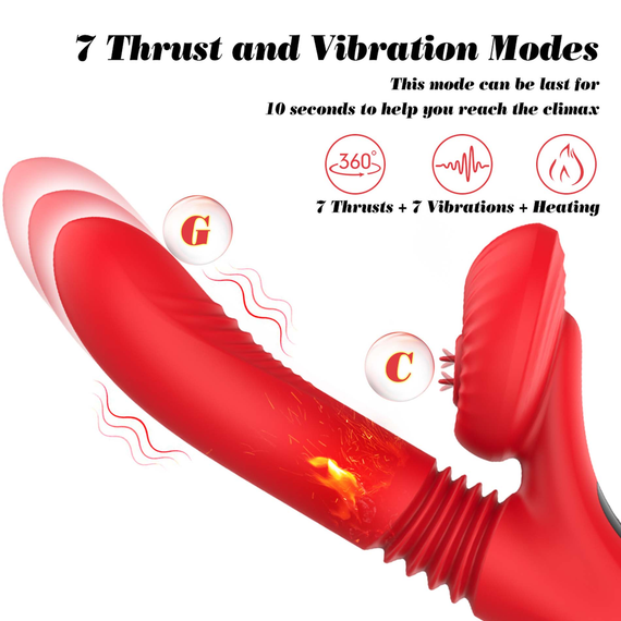 Вибратор для двойной стимуляции Silicone Vibrator 7 Powerful Modes Sex Aura | Зображення 4