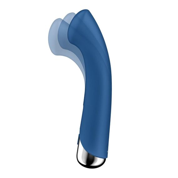 Вибратор с ротацией Satisfyer Spinning G-Spot 1 Blue, плоская площадка для стимуляции точки G Sex Aura | Зображення 1