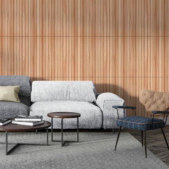 Покрытие виниловое самоклеющееся 3D рейки 600х600х2,8мм Тик золотистый SW-00002203 | Зображення 5