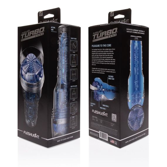 Мастурбатор Fleshlight Turbo Core Blue Ice, оральний секс (глибоке горло) | Зображення 3