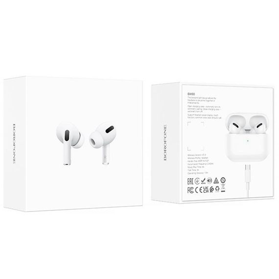 Бездротові TWS навушники Borofone BW80 White | Зображення 5
