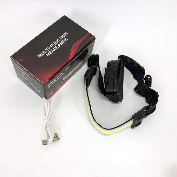 Ліхтарик налобний м'який акумуляторний XQ-T1C USB з червоними задніми вогнями, ліхтар на голову LH-992 для риболовлі | Зображення 1