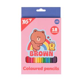 Набір кольорових олівців YES Line Friends Choco and Sally 290734 18 кольорів