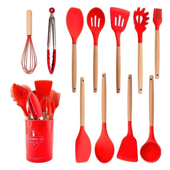 Набор кухонных принадлежностей силиконовый Kitchen Set  RB-2239 черный(12 предметов) | Зображення 2