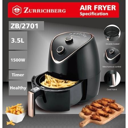 Універсальна електрична безоливна фритюрниця для дому Zurrichberg ZBP-2702 1500W зі знімною чашею | Зображення 2