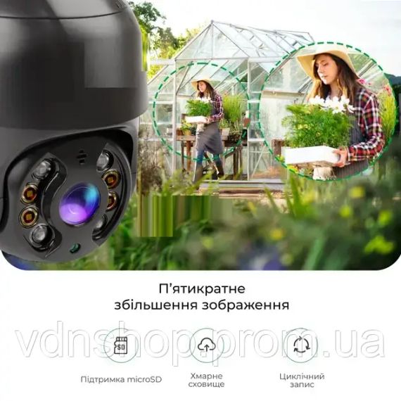 Вулична поворотна IP-камера WI-FI ,А8 / 4mp 360 (A8) monitor ICSSE | Зображення 2