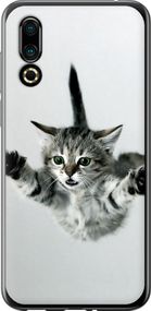 Чехол на Meizu 16S Летящий котёнок "2322u-1701-17620"