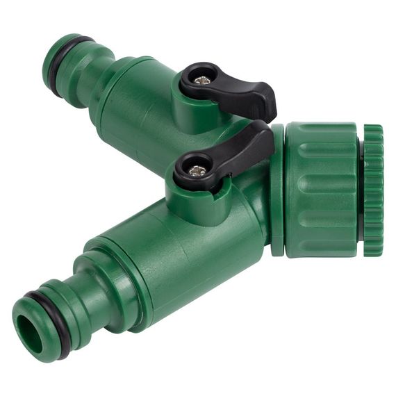 Кран розподільний з адаптерами Grad 1/2" 2-а виходи в/р 1/2"×3/4" (ABS) (5016885) | Зображення 1