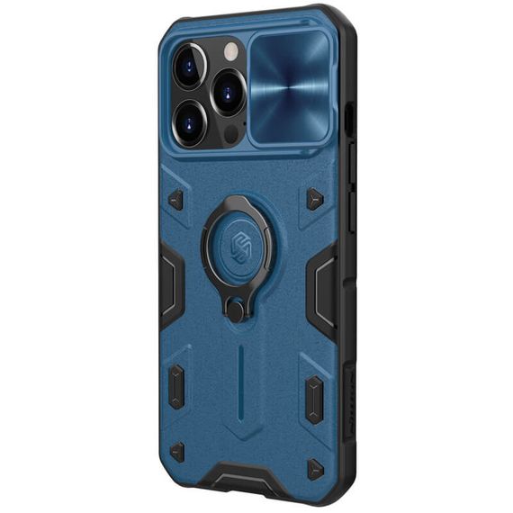 TPU+PC чехол Nillkin CamShield Armor no logo (шторка на камеру) для Apple iPhone 13 Pro Max (6.7") Синий
