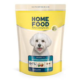 Сухий корм Home Food Hypoallergenic для гіпоалергенних собак маленьких порід, форель і рис 700г