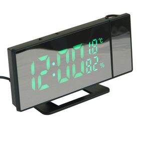 Часы сетевые проекционные VST 896S-4 (зеленый циферблат, температура, USB шнур, FQ-668 будильник, дата)