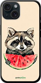 Чохол на iPhone 15 Єнотик з кавуном "4605b-3075-2448"