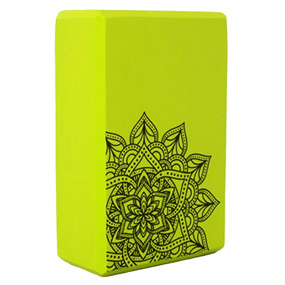 Блок для йоги и растяжки MS 0858-5 с рисунком Зелёный