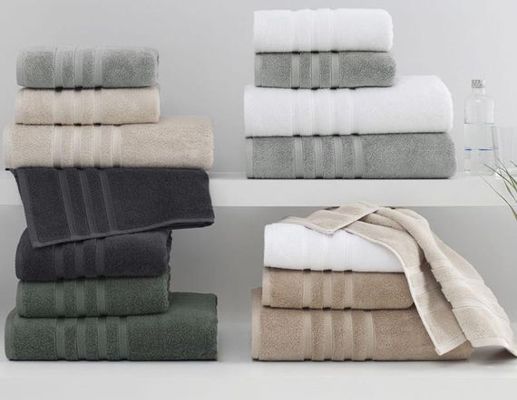 Набір 2 рушники Soft Cotton Boheme Antrasit лицьовий 50х100см та банний 85х150см, махра | Зображення 1