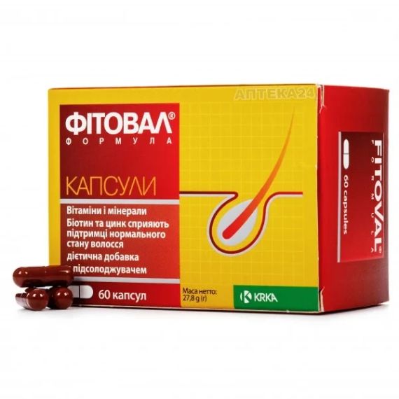 Фітовал капсули для зміцнення волосся, 60 шт