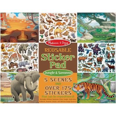 Набор для творчества Melissa&amp;Doug Набор многоразовых наклеек Джунгли и Саванна (MD30502)