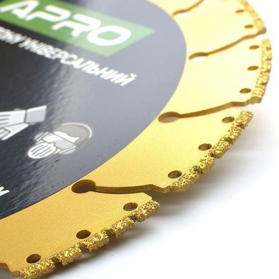 Диск для бетону універсальний 230х22.2х2.5мм PRO (вакуумне зварювання, перфорований сегмент) APRO 8307421 | Зображення 5