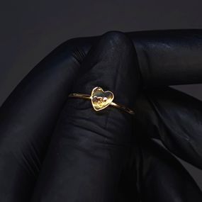 Кольцо #54 для фото ногтей (маникюра) цвет золото