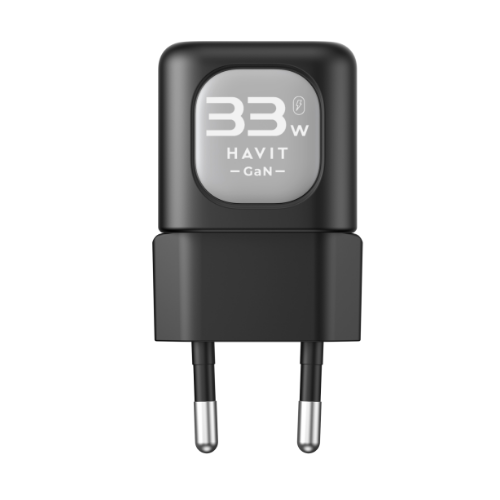 Зарядний пристрій мережевий USB/Type-C 33W чорний/сірий GaN Havit UC230 | Зображення 1