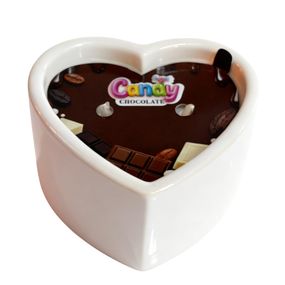 Масажна свічка з ароматом шоколаду Candy Chocolate у формі серця, 70 мл Sex Aura