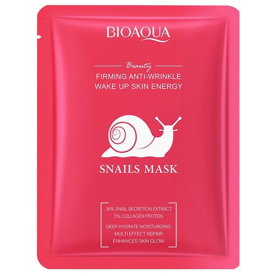 Тканинна маска для обличчя з муцином равлика Bioaqua, 25г