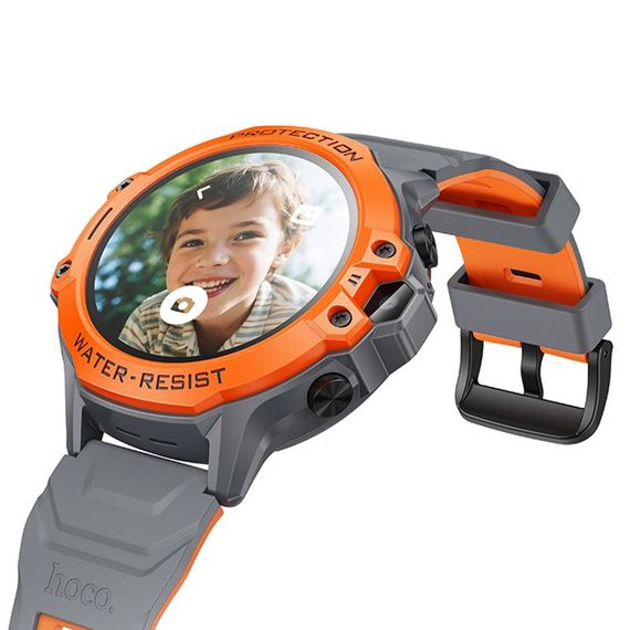 Дитячий cмарт-годинник Hoco Y107 4G with call function Orange | Зображення 2