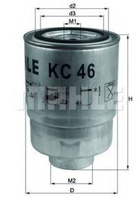 Фільтр палива MAHLE ORIGINAL KC46 на OPEL MONTEREY A (UBS_)