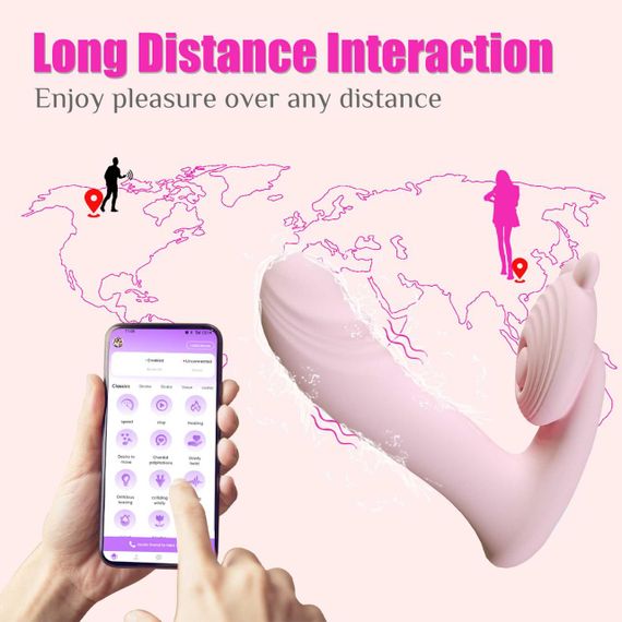 Вибромассажер Silicone Vibrator 3 Speeds, 6 Frequencies, Finger Function, Heating + APP Control sexstyle | Зображення 6