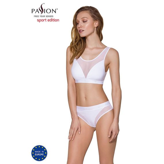 Топ з прозорою вставкою Passion PS002 TOP white, L | Зображення 1