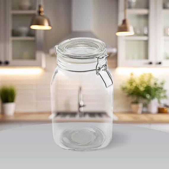 Скляна банка з кришкою-затискачем 2 л Maestro MR-5001-2 герметична для продуктів | Зображення 1