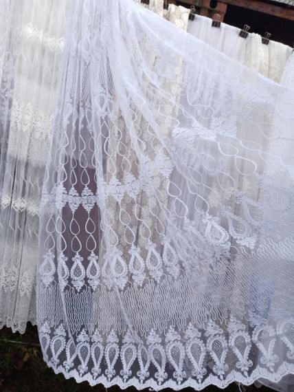 Тюль корд, гардини, білий однотонний фатин з вишивкою для спальні, вітальні, дитячої