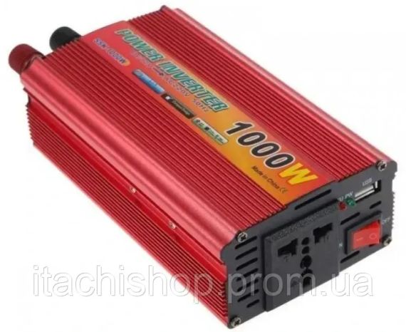 Преобразователь напряжения автомобильный инвертор LoadKing 1000W, USB, активное охлаждение 12/220В Red SPR | Зображення 5