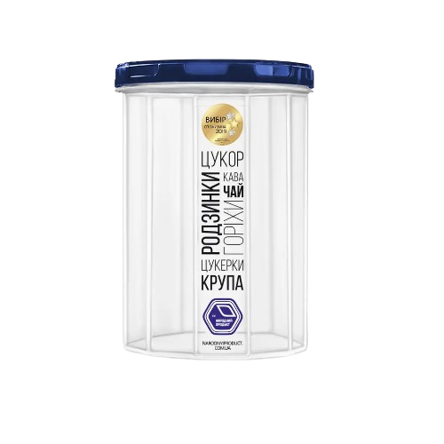 Ємність для сипучих продуктів 0,65л. (індиго кришка)