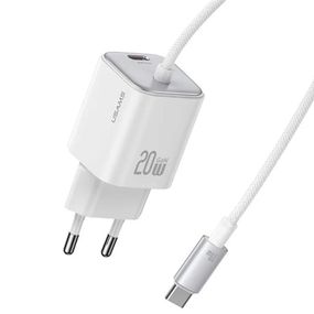 СЗУ Usams US-CC261 GaN JC Ser. 20W (2USB-C) + кабель Type-C to Type-C White
