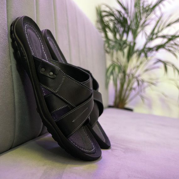 Шкіряні чоловічі шльопанці 46 47 48 49 50 розмір тапки | Зображення 5