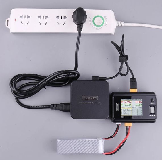 Зарядное устройство ToolkitRC M6D 500W 15A 1-6S с блоком питания ToolkitRC ADP100 100W 20V/5А, XT60 | Зображення 1