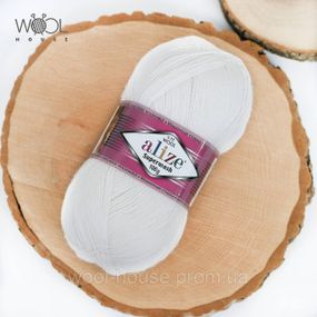 Шкарпеткова пряжа Alize Superwash Comfort Socks, білий 55