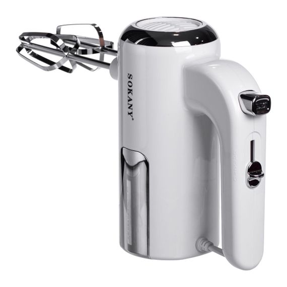 Міксер ручний 2 насадки вінчики та гаки для тіста білий Sokany SK-02025 | Зображення 7